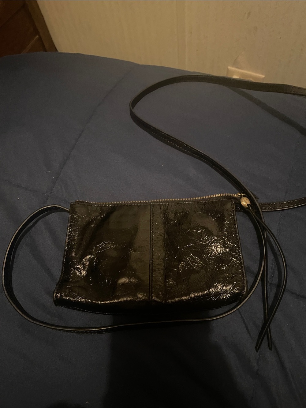 HOBO Black Patent Leather Crossbody Clutch